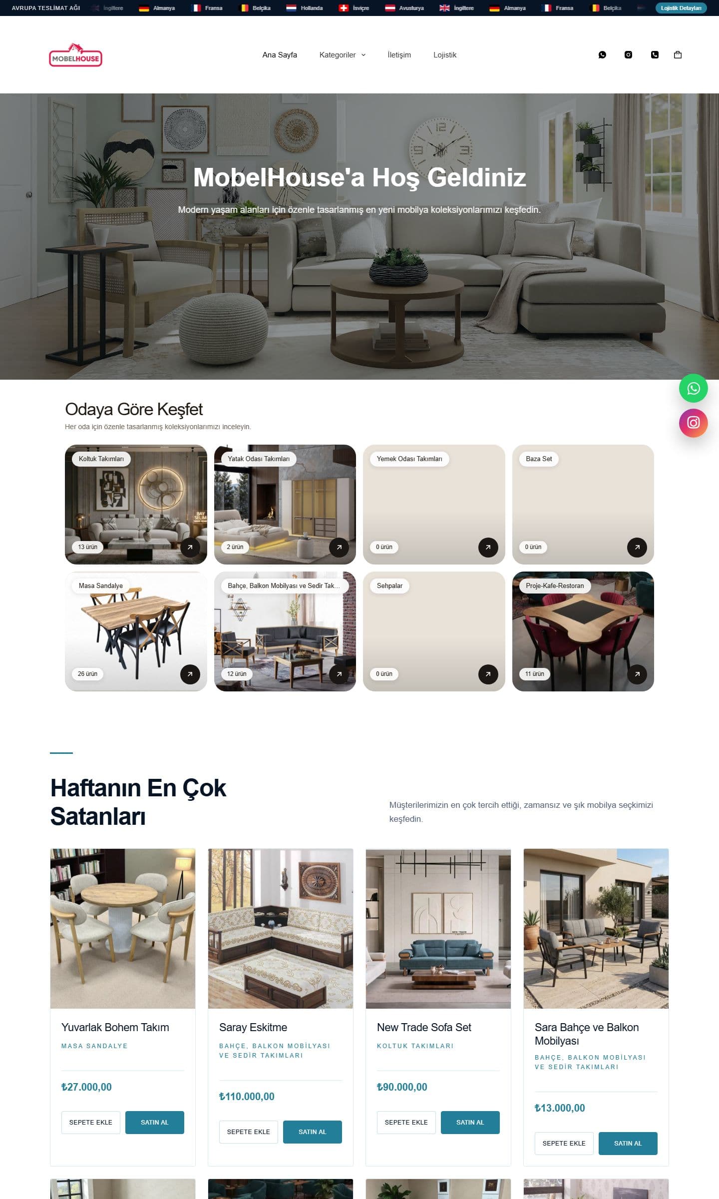 MobelHouse — Mobilya E-Ticaret
